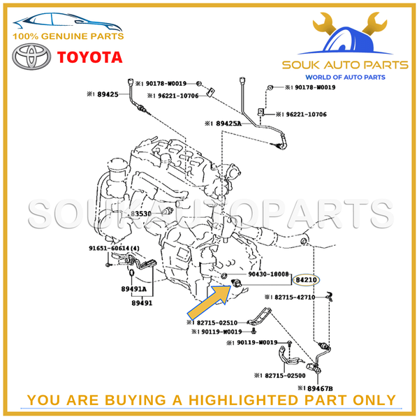 84210-52050 Genuine Toyota SWITCH ASSY, BACK-UP LAMP 8421052050 OEM